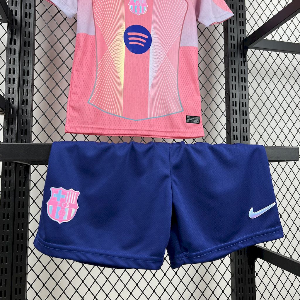 Barcelona 25/26 Pink Special Edition kids jersey kit