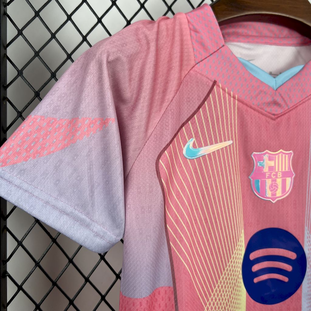 Barcelona 25/26 Pink Special Edition kids jersey kit
