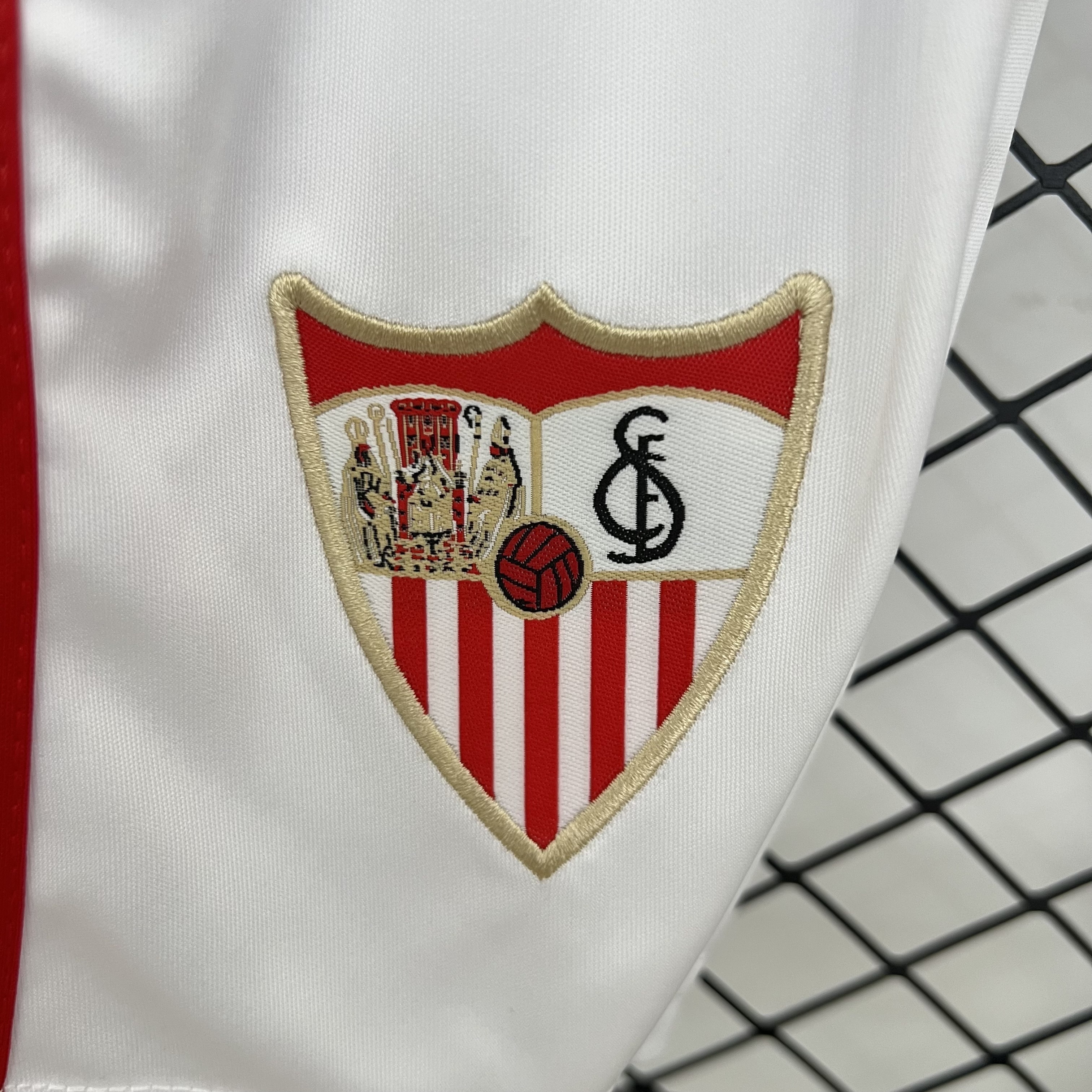 Sevilla 25/26 home kids jersey kit