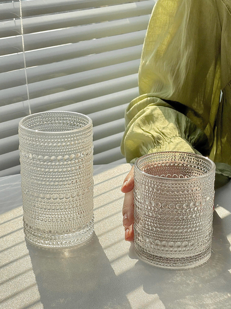 Classic Stunning Beads Pattern Glassware with Gold Rim (Set of 6)