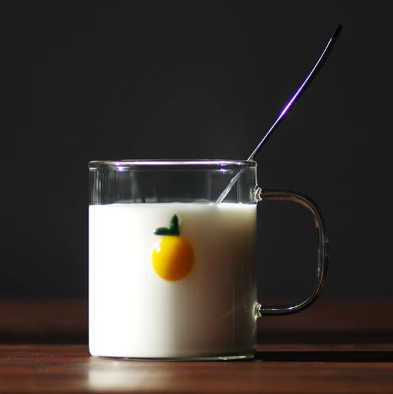 Lemon Printed Glass Coffee Mug