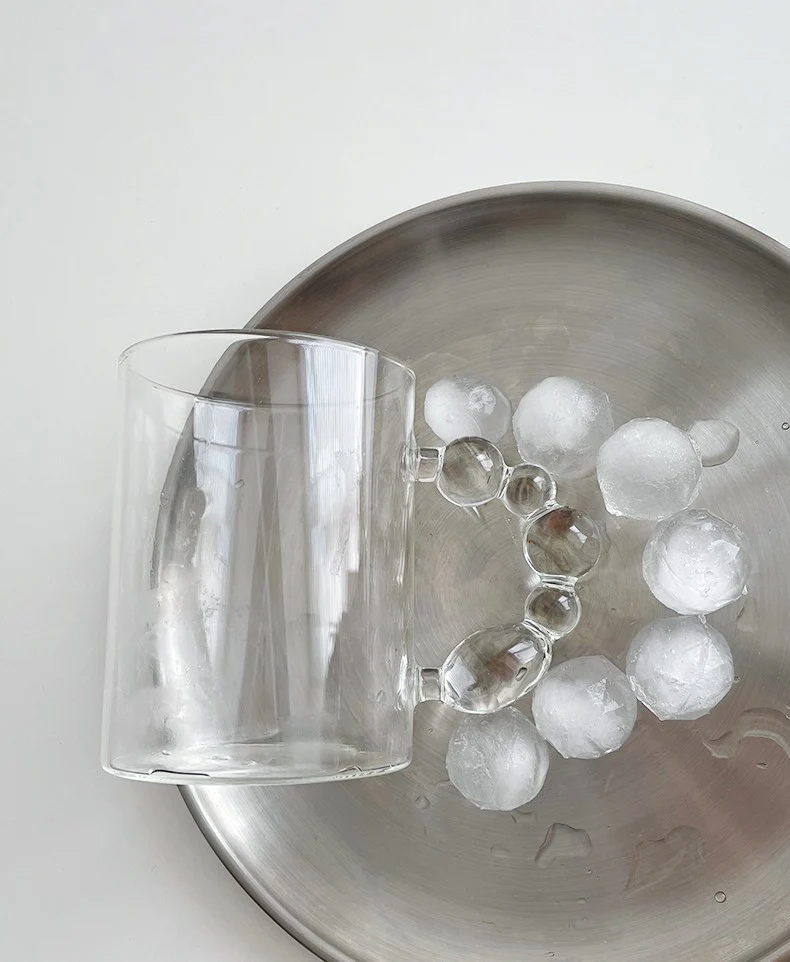 Pearl Handle Large Glass Mug