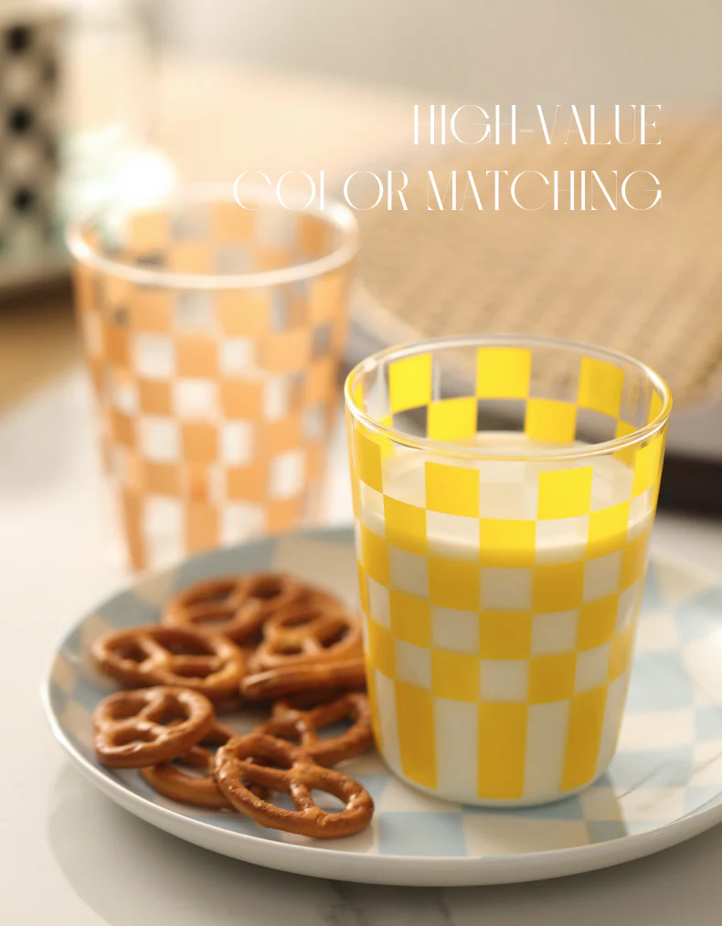 Handmade Checkered Drinking Glasses