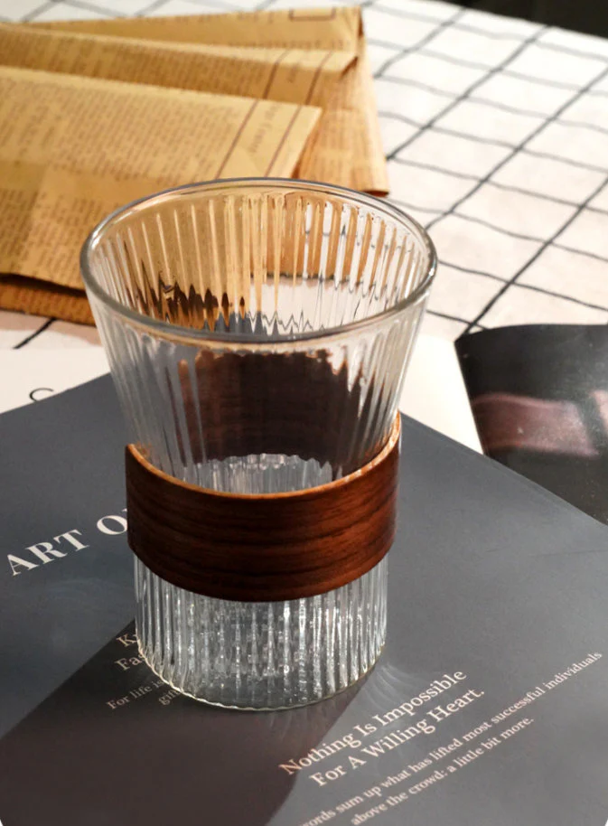 Japanese Whiskey Glasses with Bamboo Sleeve - Set of 2