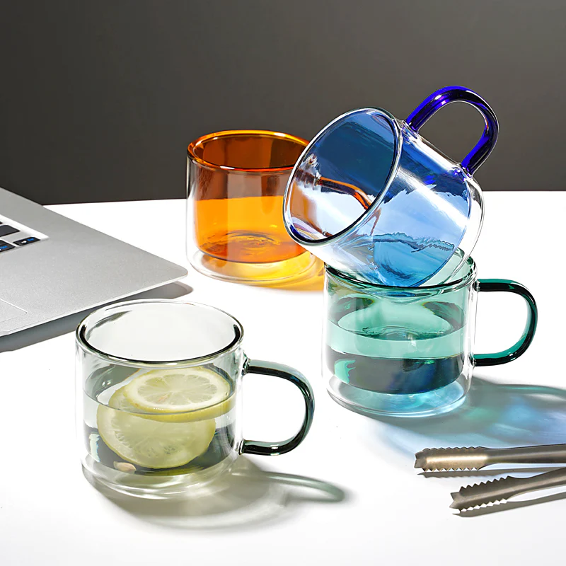 Colored Glass Coffee Mugs