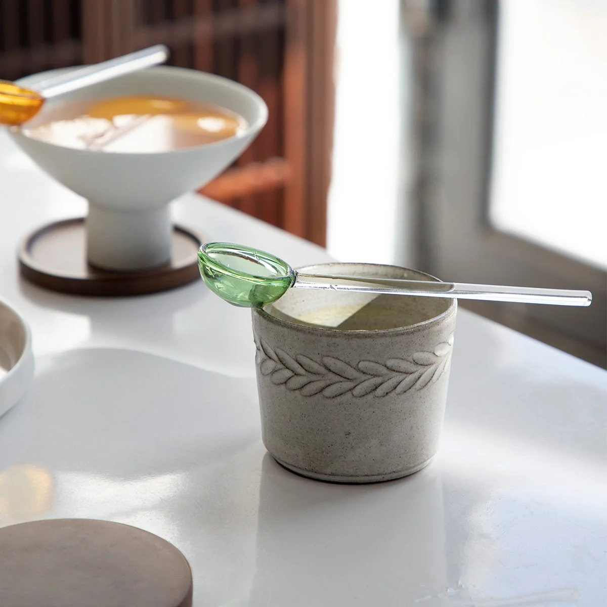 Colorful Lollipop Glass Spoon - Set of 2