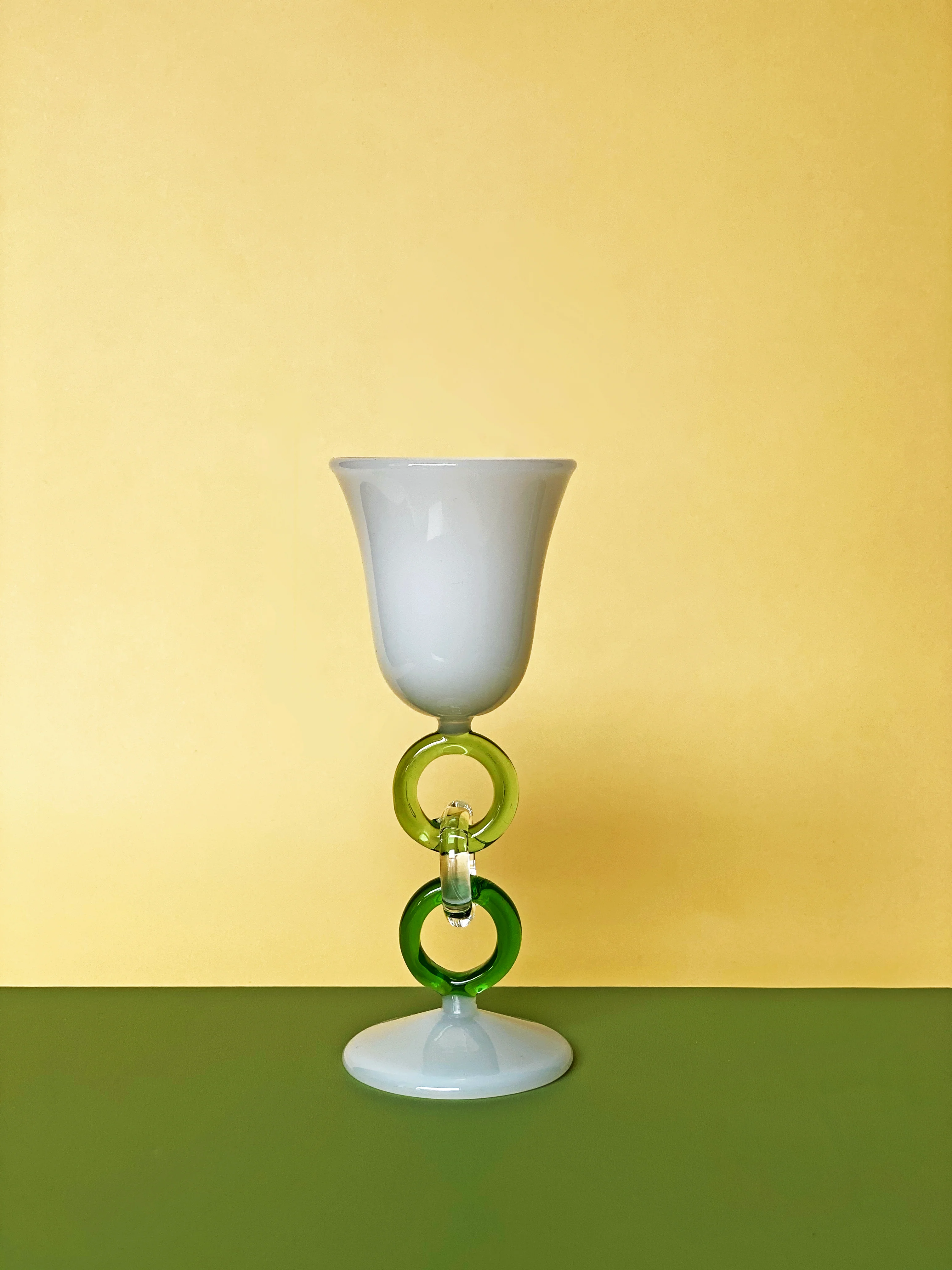 Limited Edition - LINK Collection Elegant Handcrafted Green LINK Wine Glass