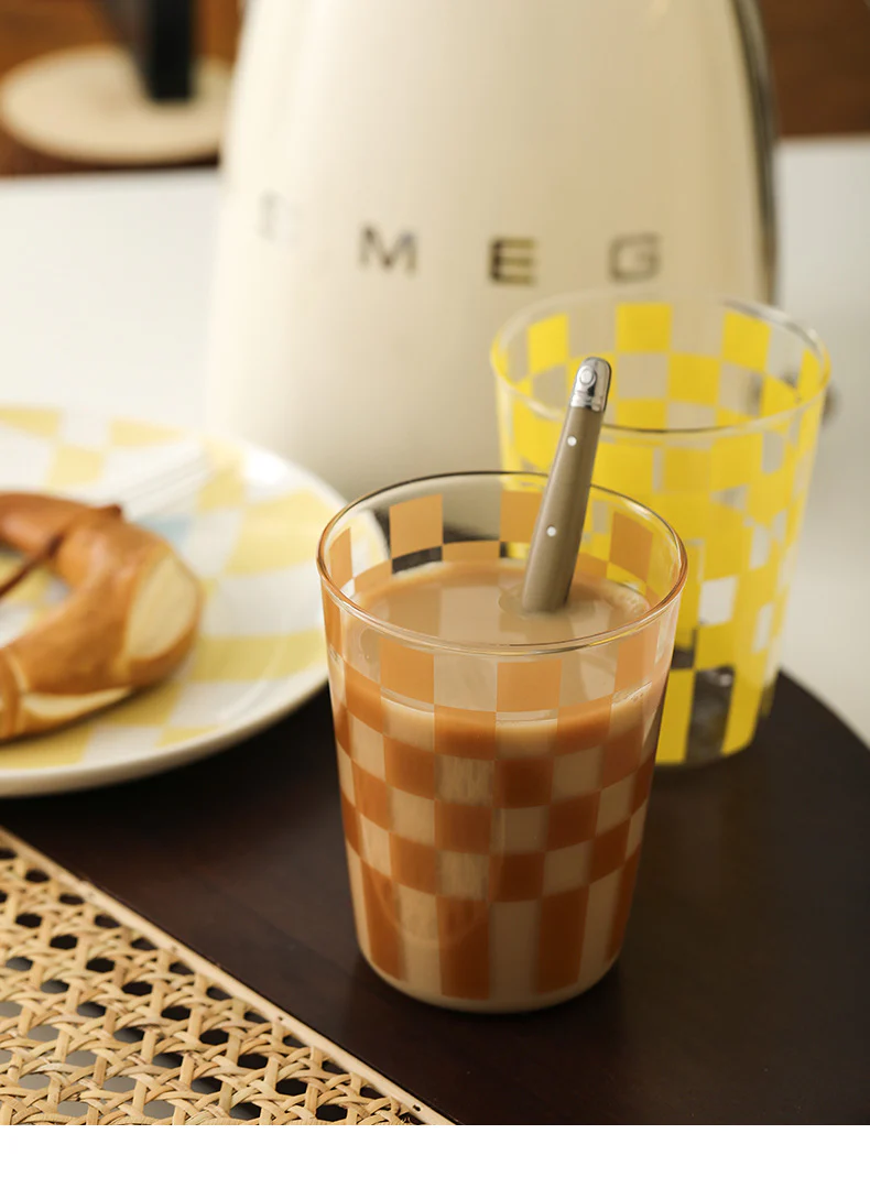 Handmade Checkered Drinking Glasses