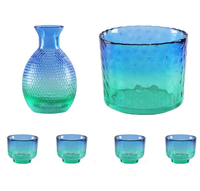 Handmade Japanese Sake Bottle with Ice Bucket