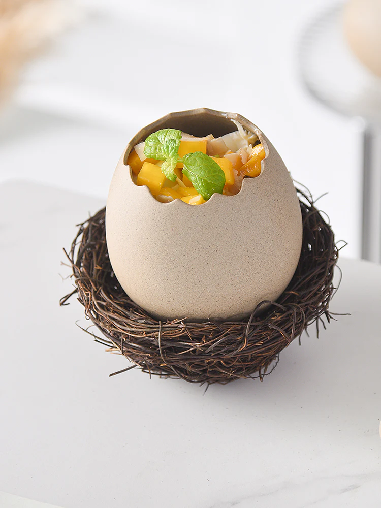 Broken Egg Shell Salad Bowl with optional Bird��s Nest Trivet