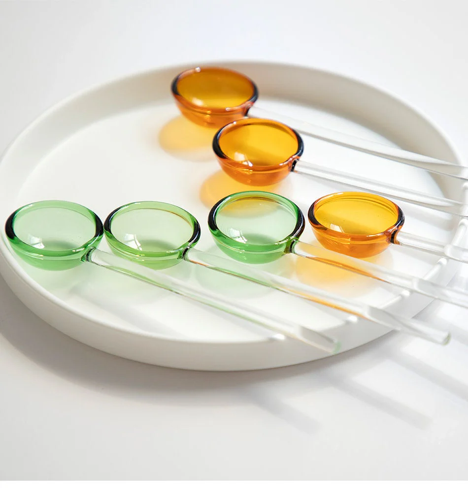 Colorful Lollipop Glass Spoon - Set of 2
