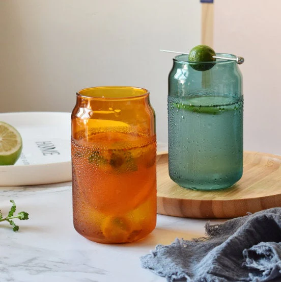 Can Shaped Glasses with Straw - Set of 2