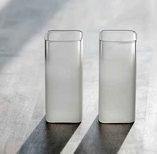 Frosted Square Microwave Safe Water Glass