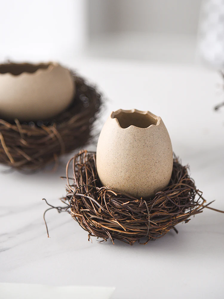 Broken Egg Shell Salad Bowl with optional Bird��s Nest Trivet