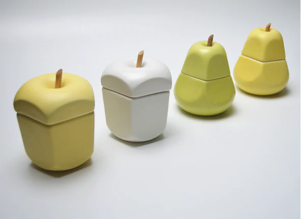 Fruit Shaped Jar with Spoon for Spices - Set of 4