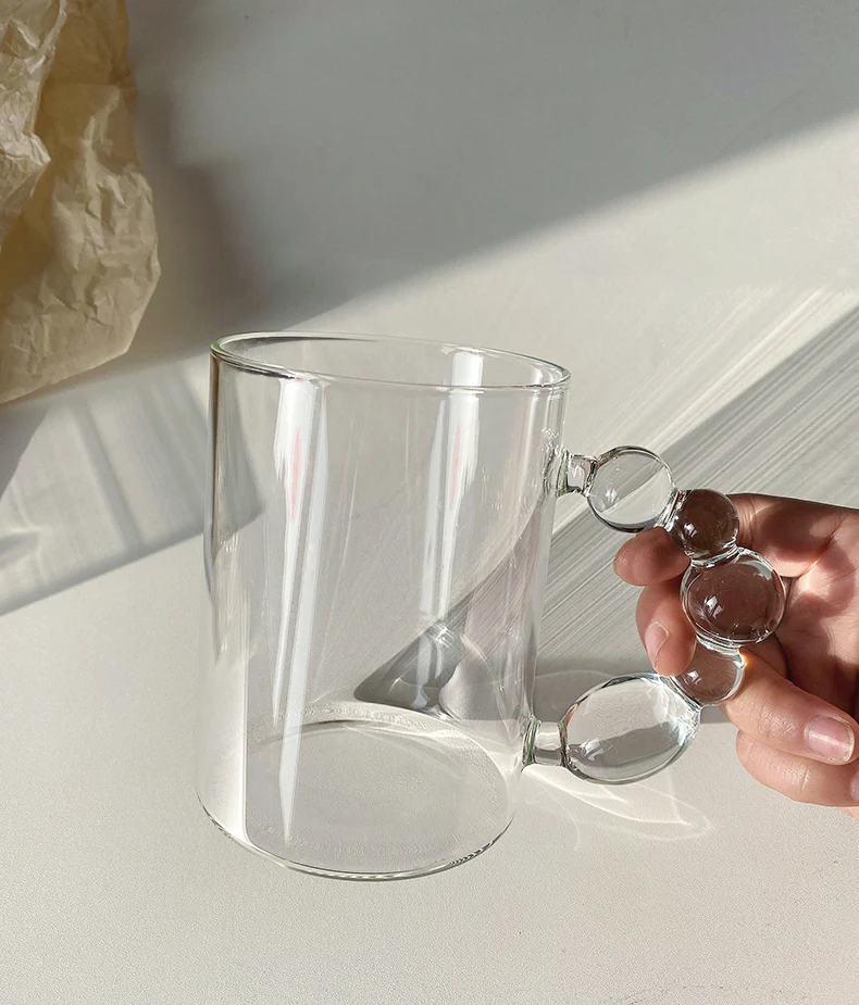 Pearl Handle Large Glass Mug