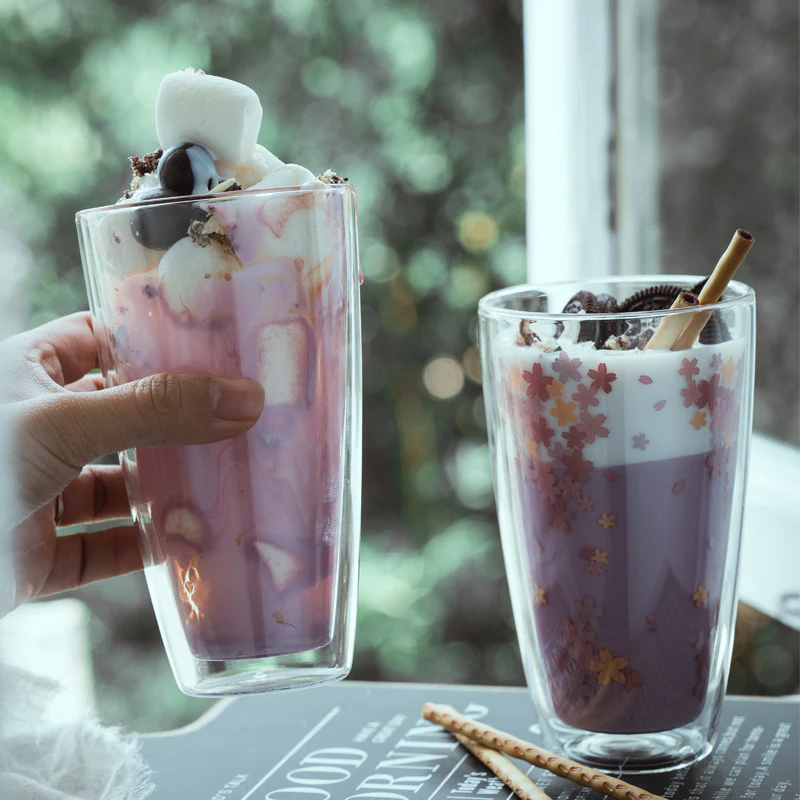 Double Walled Sakura Cherry Blossom Glass (Set of 2)