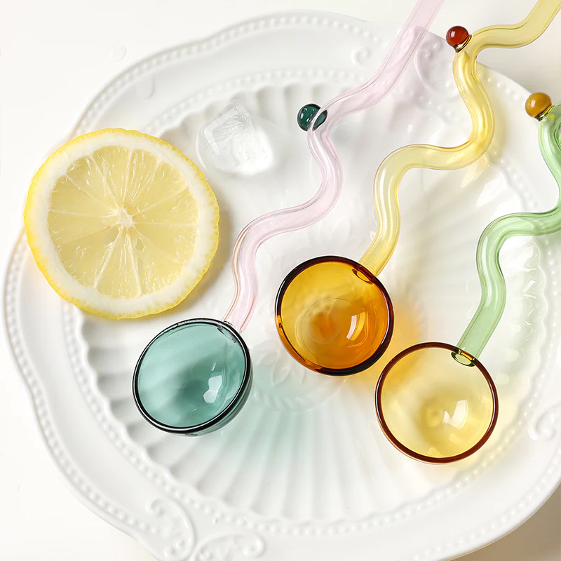 Swirly Colorful Glass Spoon
