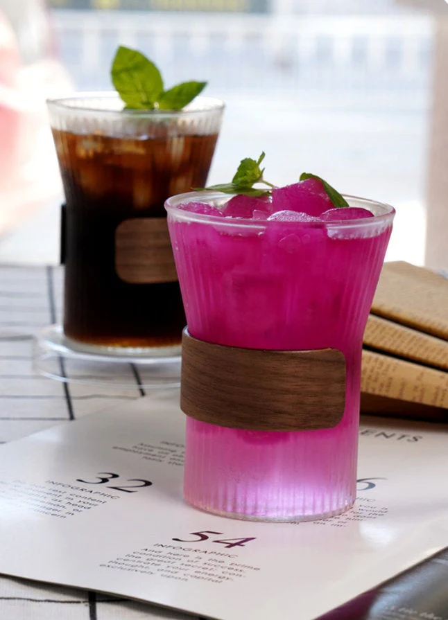 Japanese Whiskey Glasses with Bamboo Sleeve - Set of 2