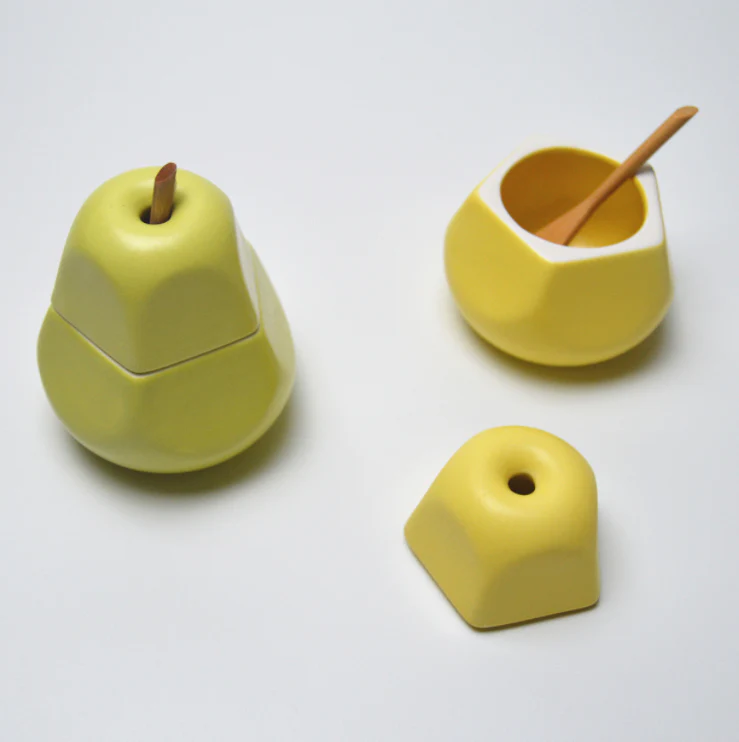 Fruit Shaped Jar with Spoon for Spices - Set of 4