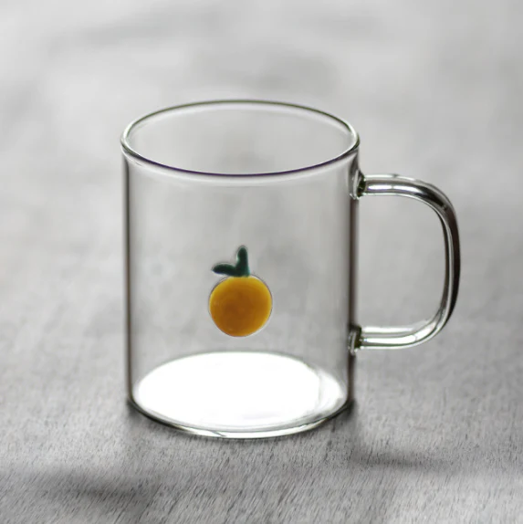 Lemon Printed Glass Coffee Mug