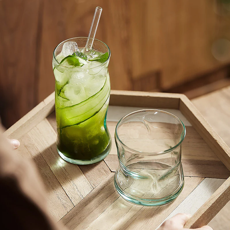 Twisted Shaped Vintage Drinking Glasses