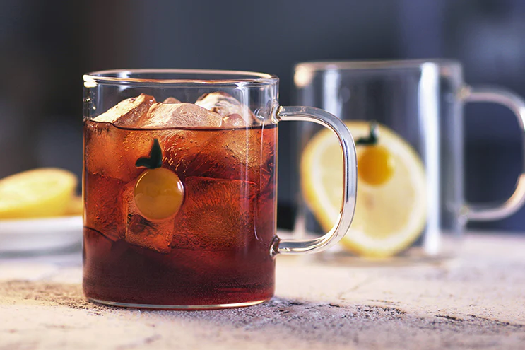 Lemon Printed Glass Coffee Mug