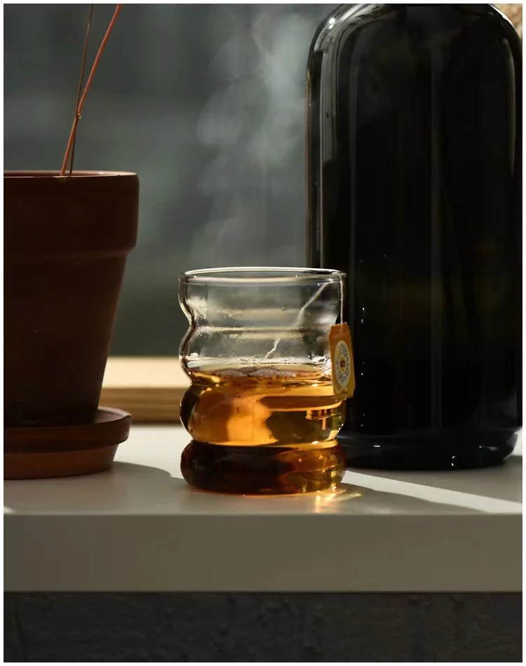 Colored Whiskey Ripple Glasses