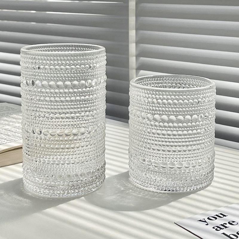 Classic Stunning Beads Pattern Glassware with Gold Rim (Set of 6)