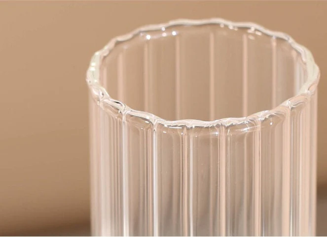 French Style Ribbed Glass Vase