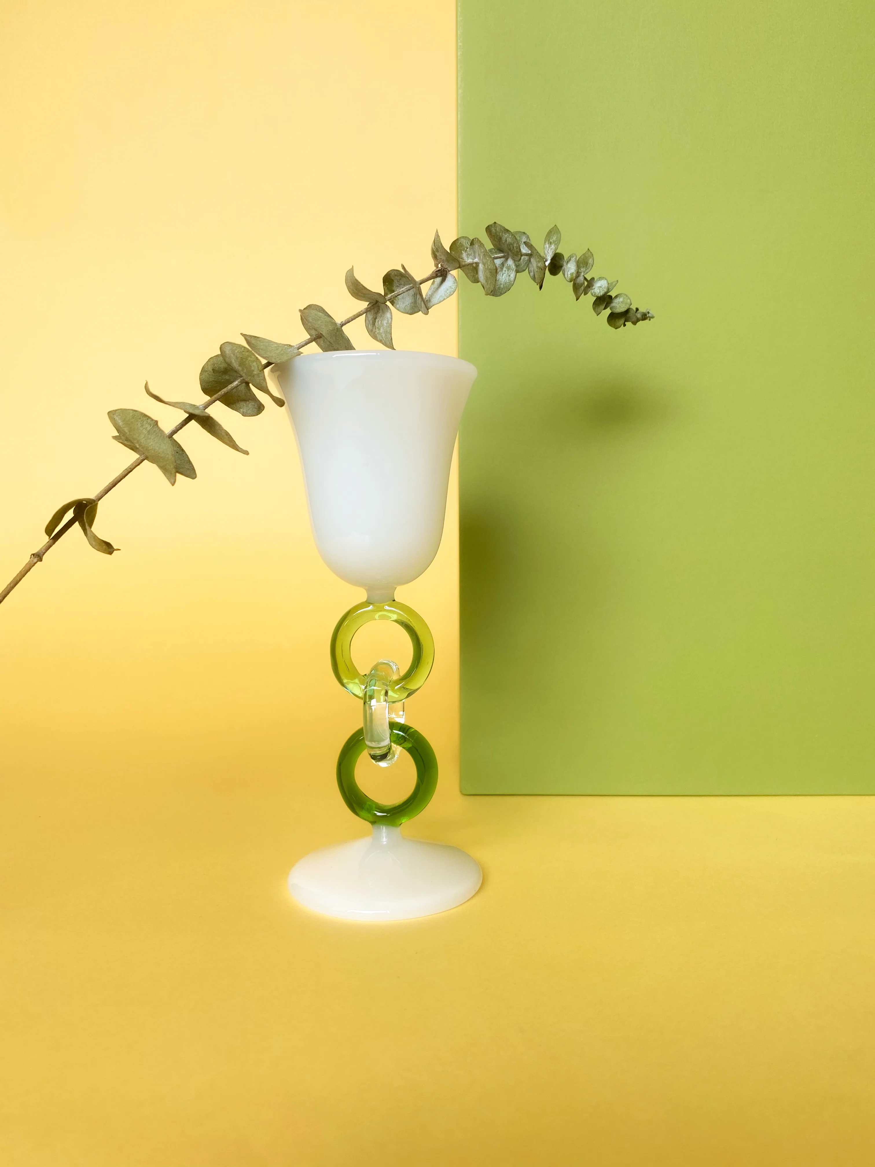 Limited Edition - LINK Collection Elegant Handcrafted Green LINK Wine Glass