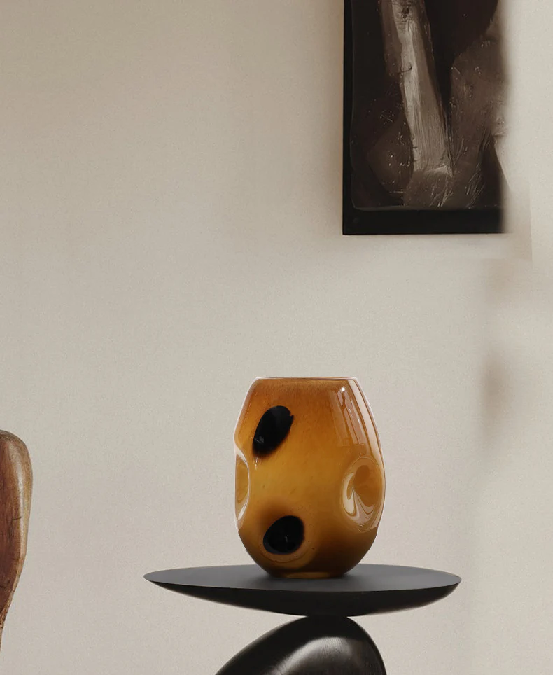 Handblown Polka Dot Glass Vase