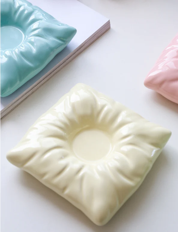 Colorful Ceramic Coffee Mug with Pillow Coaster