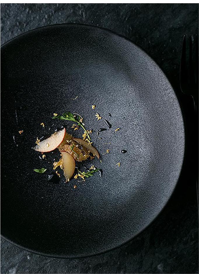 Creative Heavy Weight 8'' Black Ceramic Salad Bowl