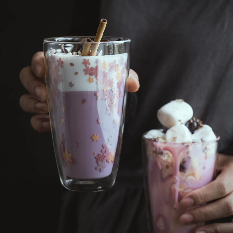 Double Walled Sakura Cherry Blossom Glass (Set of 2)