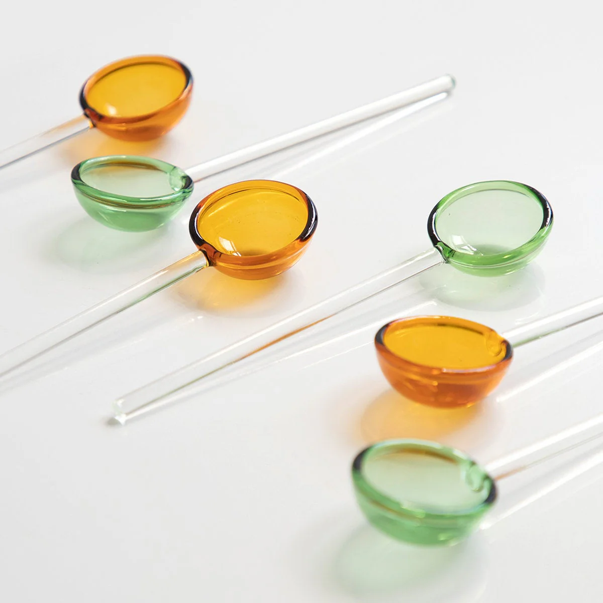 Colorful Lollipop Glass Spoon - Set of 2