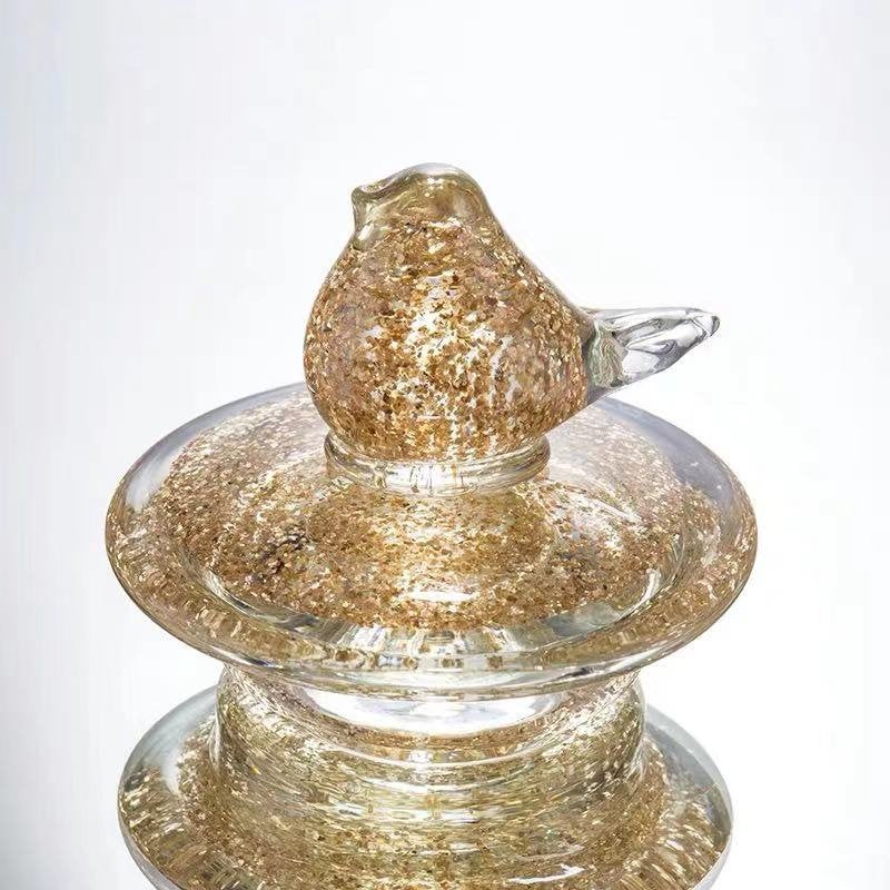 Gold Glitter Glass Pineapple Cookie Jar / Candy Jar