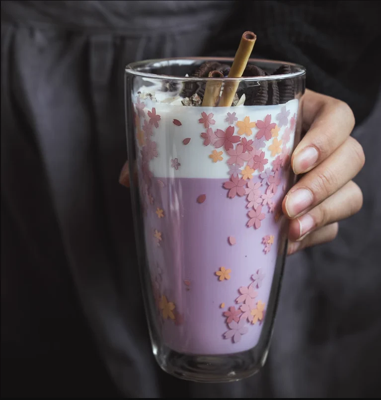 Double Walled Sakura Cherry Blossom Glass (Set of 2)