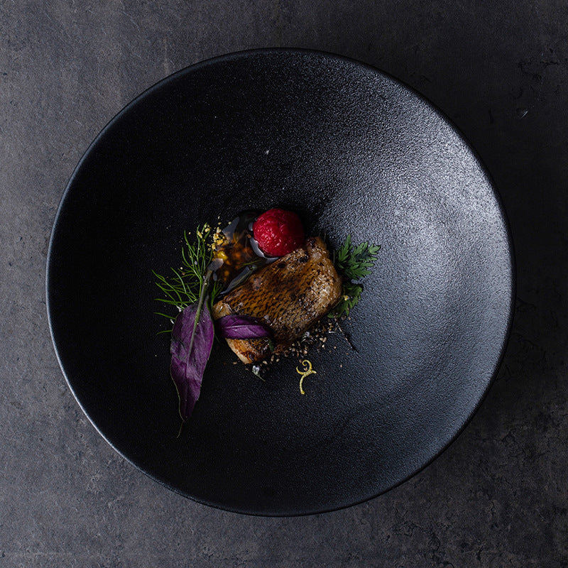 Creative Heavy Weight 8'' Black Ceramic Salad Bowl