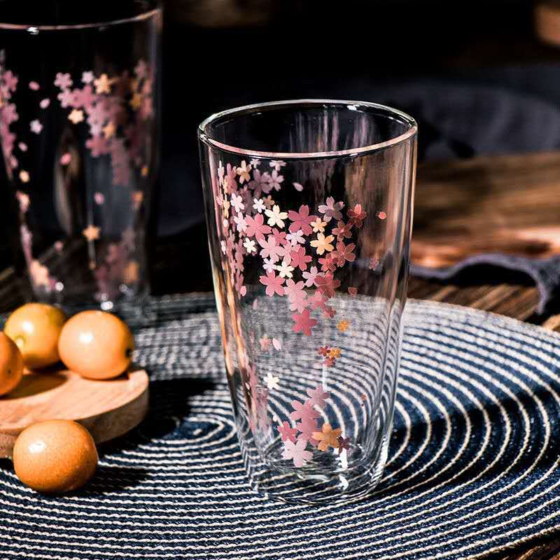 Double Walled Sakura Cherry Blossom Glass (Set of 2)