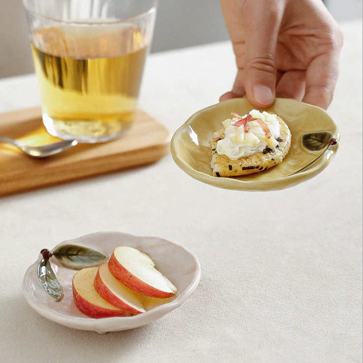 Japanese Yuzu Shaped Ceramic Plates