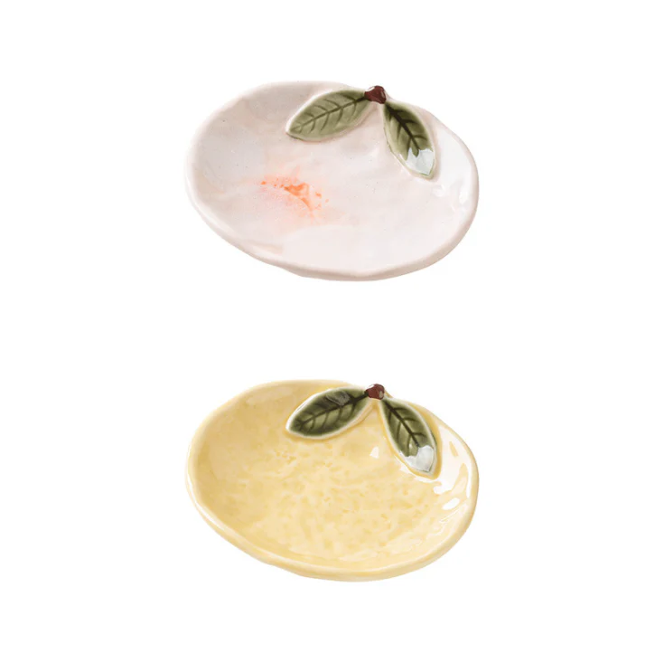 Japanese Yuzu Shaped Ceramic Plates