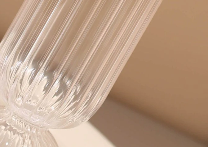French Style Ribbed Glass Vase