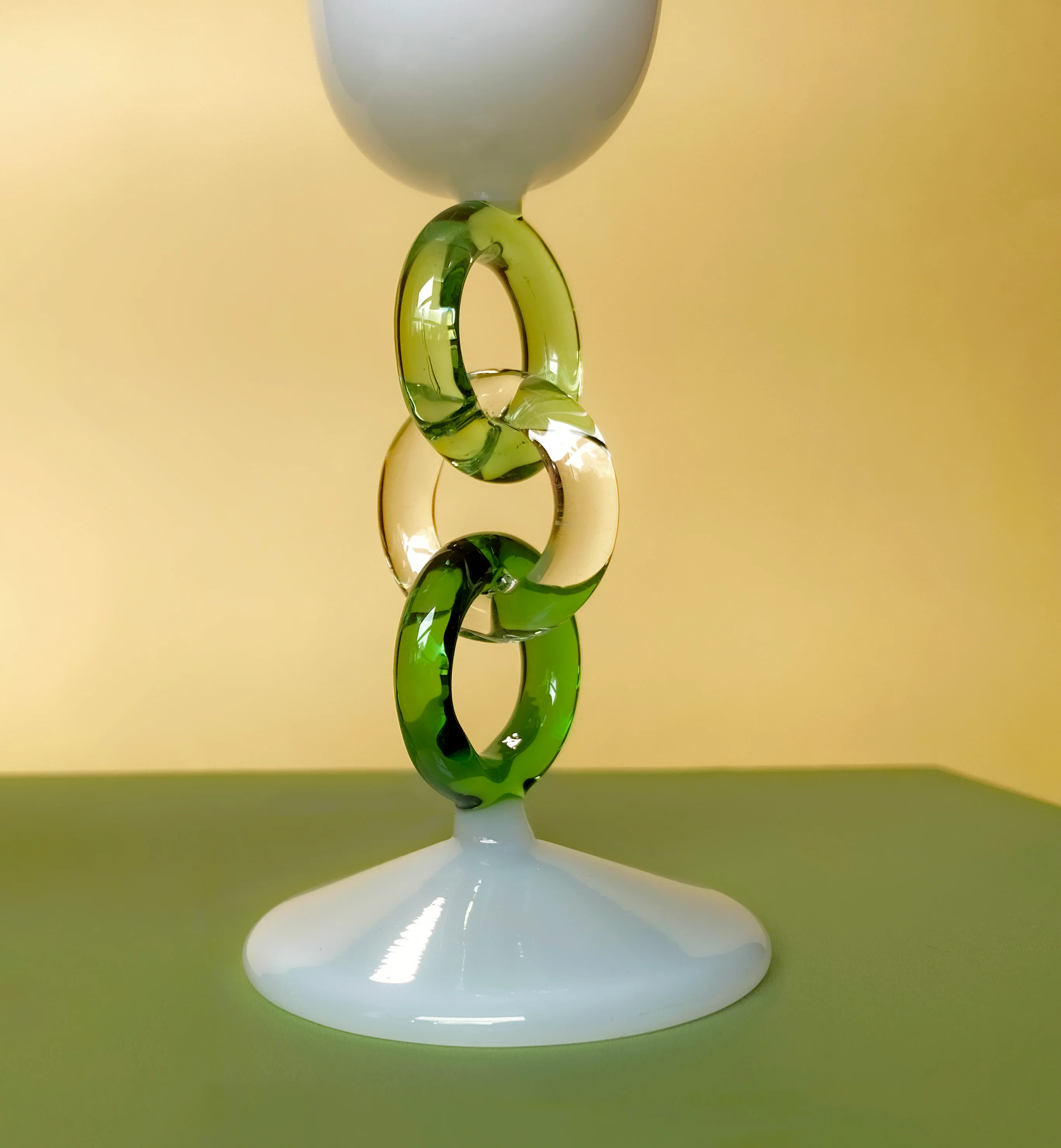Limited Edition - LINK Collection Elegant Handcrafted Green LINK Wine Glass