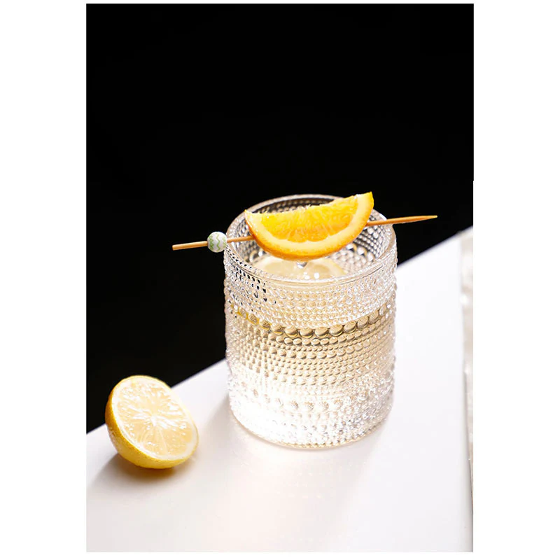 Classic Stunning Beads Pattern Glassware with Gold Rim (Set of 6)