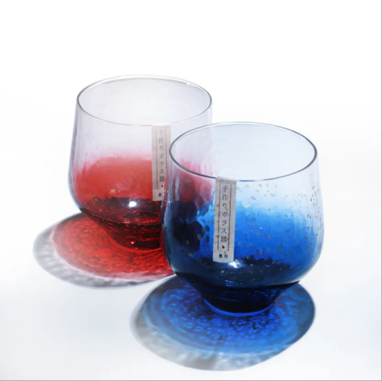 Japanese Style Golden Dotted Fancy Whiskey Glasses - Set of 2