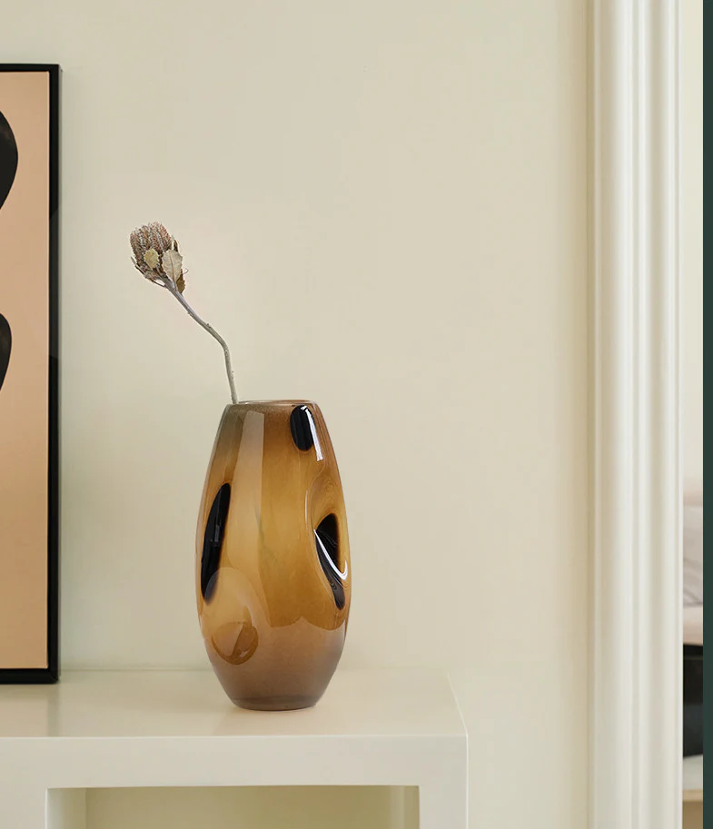 Handblown Polka Dot Glass Vase