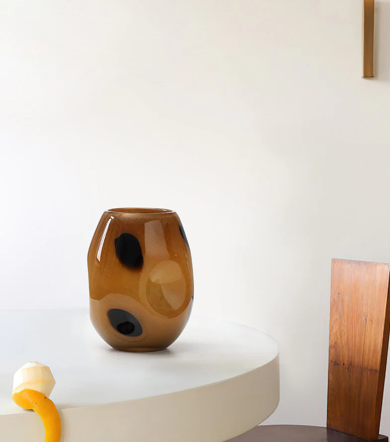 Handblown Polka Dot Glass Vase