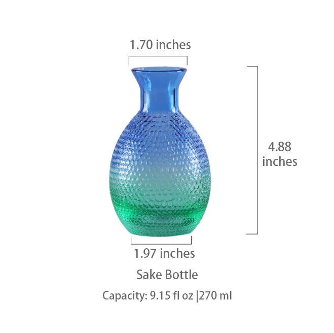 Handmade Japanese Sake Bottle with Ice Bucket