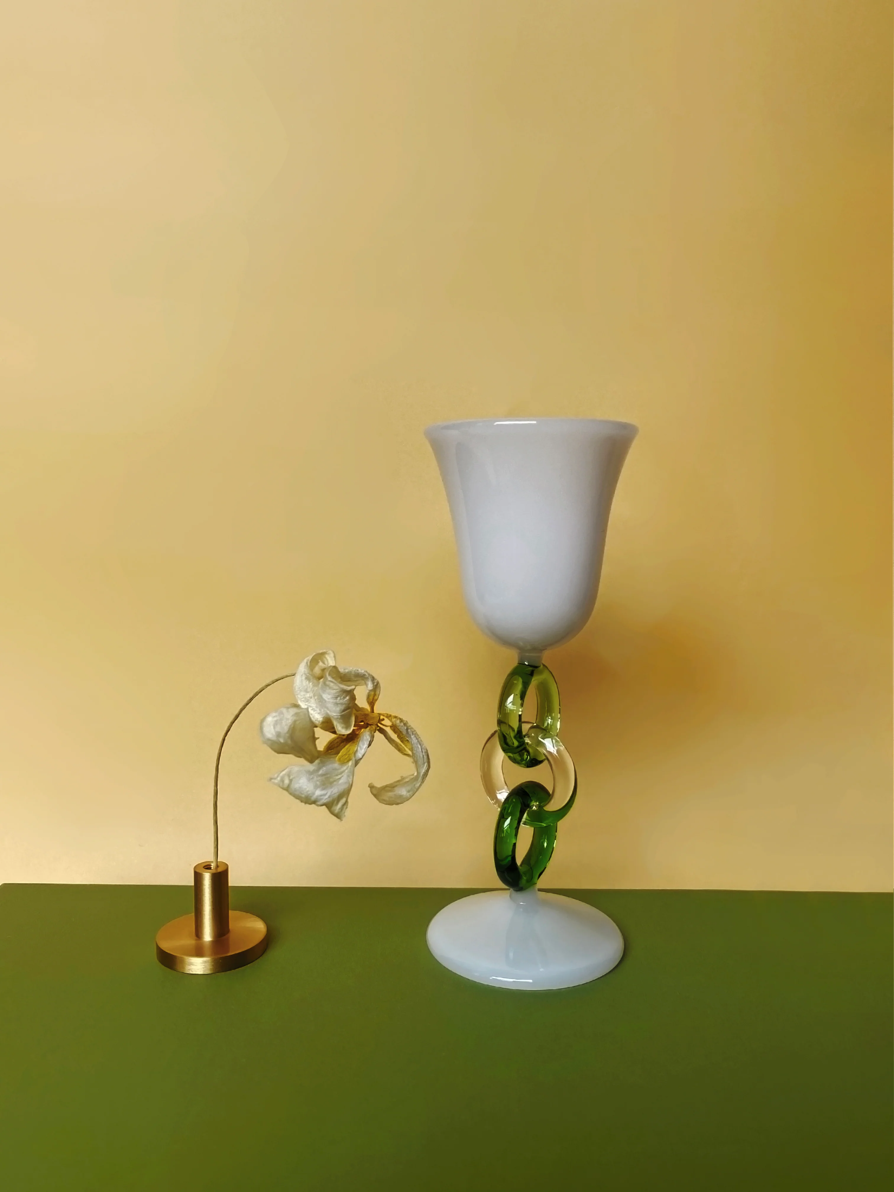 Limited Edition - LINK Collection Elegant Handcrafted Green LINK Wine Glass